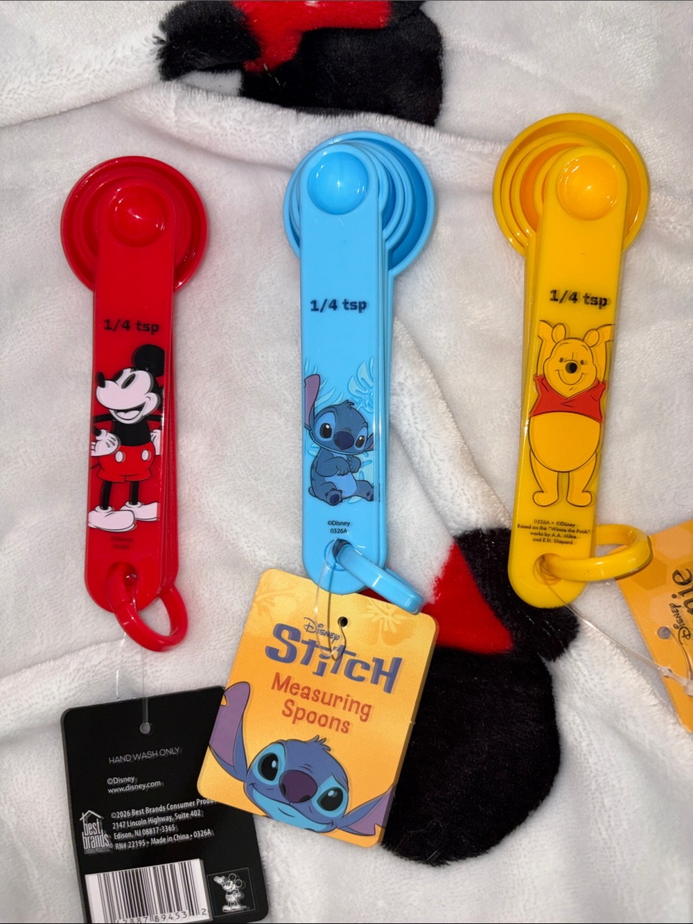 4/$20 bundle Disney Character Measuring Spoons - Red, Blue, Yellow